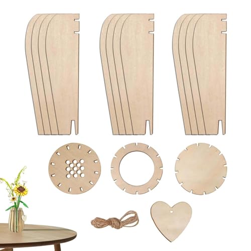 Building Blocks Vase - 3D Holz Blumenstrauß Bauset Set | Kreative Blumenvase aus hochwertigem Holz für Kinder, Familie und Freunde, Thanksgiving und Weihnachten p von Generic
