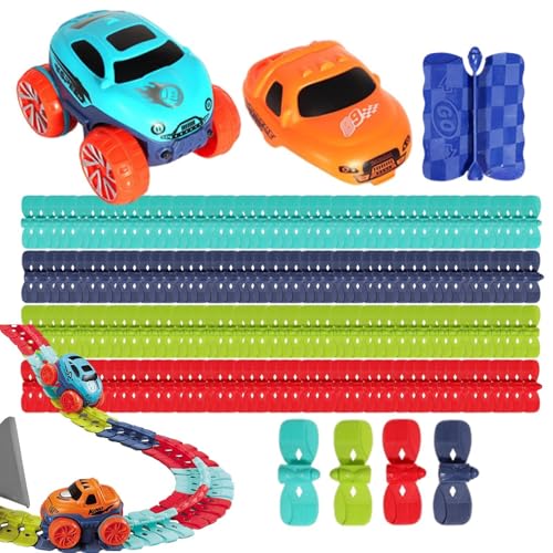 Building Toys LED Light Up Track Puzzle | Modifizierbares Puzzle-Set | Zusammenbau des Autos Puzzle Cuzol Gift Bildung Fun for Christmas Children von Generic