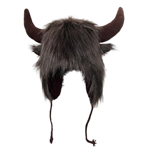 Bull Horn Hat - Animal Cosplay Kostüm Cap, Realistische Büffel Kopfbedeckung | Wasserbüffelhut für Partys, niedliche Neuheit Tierhut, Geschenke für Tiere Cosplay Festival Themenparty Outdoor-Abenteuer Bull Horn Hat - Animal Cosplay Kostüm Cap, Realistische Büffel Kopfbedeckung | Wasserbüffelhut für Partys, niedliche Neuheit Tierhut, Geschenke für Tiere Cosplay Festival Themenparty Outdoor-Abenteuer von Generic