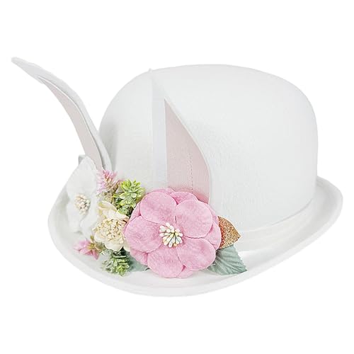 Bunny Ears Beanie Hut, Hasenhüte für Männer, Osterparty Hasenhüte mit Blumen - stilvolle Rollenspiel -Accessoires, Karnevals -Kopfstück, weiche Party -Kopfkleid für Frauen, Männer Bunny Ears Beanie Hut, Hasenhüte für Männer, Osterparty Hasenhüte mit Blumen - stilvolle Rollenspiel -Accessoires, Karnevals -Kopfstück, weiche Party -Kopfkleid für Frauen, Männer von Generic