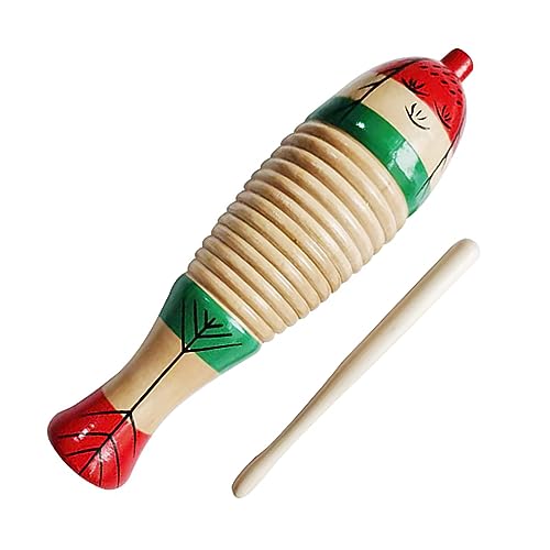 Bunt Fischform Geformte Guiro -Holzmusikinstrument Kindergartenausbildung (Klein) von Generic