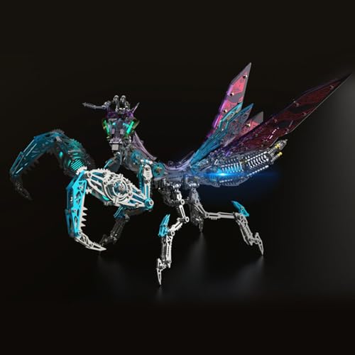 Bunte Mantis 3D Metall Puzzle mit Licht, 3D Modellbausatz Metall für Erwachsene mit Werkzeugen, Desktop Ornaments Spielzeug Geschenke, 3D Scorpion Metal Puzzle (B) von Generic