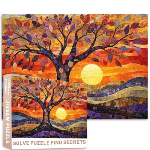 Buntglas-Puzzle, Baum des Lebens, 1000 Teile, ruhige Landschaft, saisonale Blumen, Sonnenlicht, 50 x 70 cm Buntglas-Puzzle, Baum des Lebens, 1000 Teile, ruhige Landschaft, saisonale Blumen, Sonnenlicht, 50 x 70 cm von Generic
