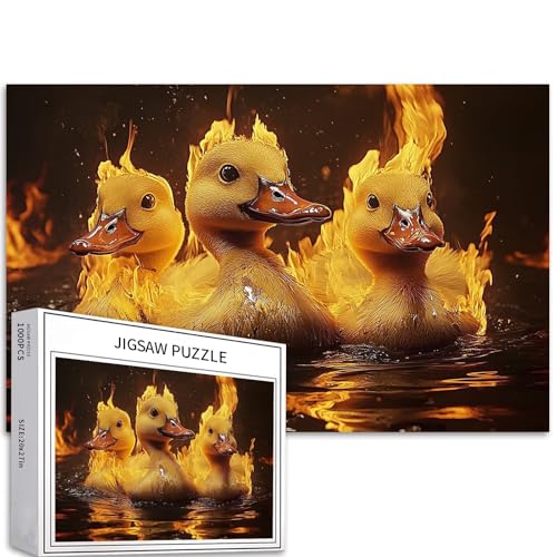 Burning Duck Puzzle für Erwachsene, Doomsday, Kunstpuzzle, herausfordernde Familienaktivitäten, buntes Bastelpuzzle für Heimdekoration, Geschenke, 68 x 50 cm, 1000 Teile Burning Duck Puzzle für Erwachsene, Doomsday, Kunstpuzzle, herausfordernde Familienaktivitäten, buntes Bastelpuzzle für Heimdekoration, Geschenke, 68 x 50 cm, 1000 Teile von Generic