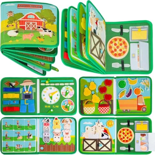Busy Board Spielzeug ab 1 2 3 Jahr Junge: Geschenk Junge Mädchen 1-2 Jahre Montessori Kinderspielzeug ab 1-3 Baby Busy Book ab 1+ Geburtstagsgeschenk für Mädchen Junge Montessori Spielzeug (A) von Generic