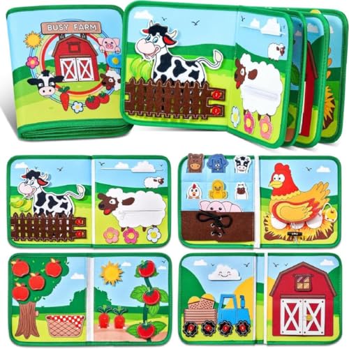 Busy Board Spielzeug ab 1 2 3 Jahr Junge: Geschenk Junge Mädchen 1-2 Jahre Montessori Kinderspielzeug ab 1-3 Baby Busy Book ab 1+ Geburtstagsgeschenk für Mädchen Junge Montessori Spielzeug (C) von Generic