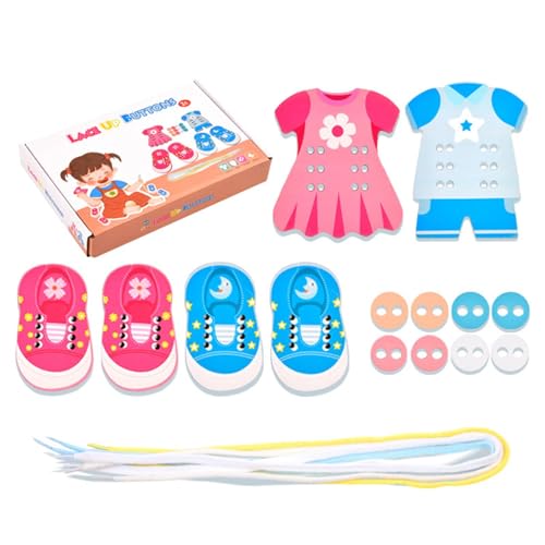 Button Sweet Toy – Lern-Puzzle, Faden-Aktivitätsset | Nähbrett aus , Toddler Fine Motor Toy, Montesori-Nähspiel, Vorschul-Lernspielzeug | ENS von Generic