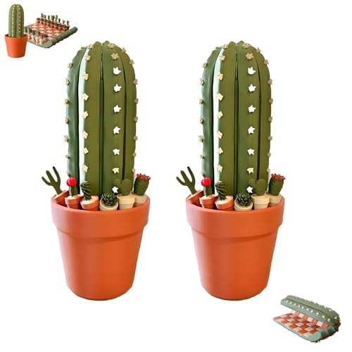 CactiChess, tragbares Rollschachspiel mit 3D-Sukkulentenfiguren, einzigartige Reise- und Geschenkidee, kreatives und rollbares Set for Pflanzenliebhaber(2pcs) von Generic