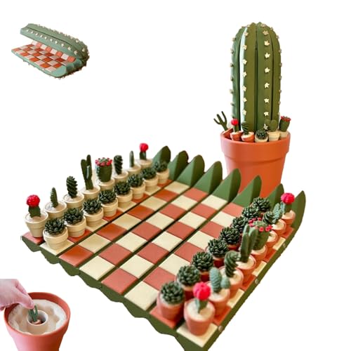 Cactichess - Aufrollbares Kaktus-Schachspiel, Schachbrett mit Kaktus-Motiven, tragbares magnetisches Schachspielset, 3D-gedruckte tragbare Schachspiele als Geschenk for Pflanzenliebhaber Cactichess - Aufrollbares Kaktus-Schachspiel, Schachbrett mit Kaktus-Motiven, tragbares magnetisches Schachspielset, 3D-gedruckte tragbare Schachspiele als Geschenk for Pflanzenliebhaber von Generic