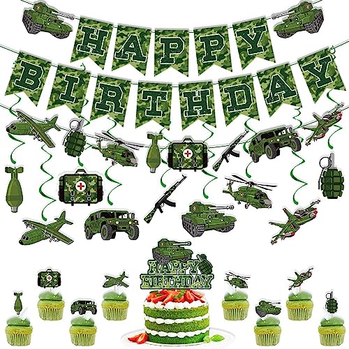 Camouflage Geburtstag Party Dekorationen Armee Soldat Militär Party Supplies Grün Camo Happy Birthday Banner Camo Spirale Hängende Wirbel Cupcake Topper Camouflage Geburtstag Party Dekorationen Armee Soldat Militär Party Supplies Grün Camo Happy Birthday Banner Camo Spirale Hängende Wirbel Cupcake Topper von Generic