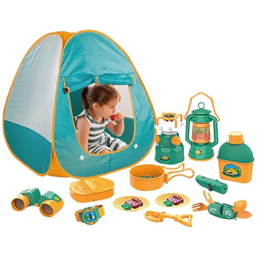Camping Funny - Set für Kinder, Fingendzelt-Set, Campingausrüstung mit Lagerfeuer, Teleskop und Werkzeugen für drinnen und draußen, Spielzeug aus den USA von Generic