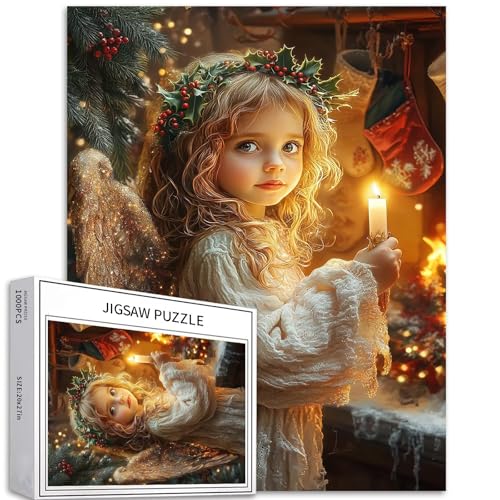 Candlelight Angel Puzzle für Erwachsene, 1000 Teile, Weihnachtsatmosphäre, Kunst-Puzzle, bunt, DIY-Puzzle, für Heimdekoration, Geschenke, Familienpuzzle, perfekt für Spieleabende, 50 x 70 cm Candlelight Angel Puzzle für Erwachsene, 1000 Teile, Weihnachtsatmosphäre, Kunst-Puzzle, bunt, DIY-Puzzle, für Heimdekoration, Geschenke, Familienpuzzle, perfekt für Spieleabende, 50 x 70 cm von Generic