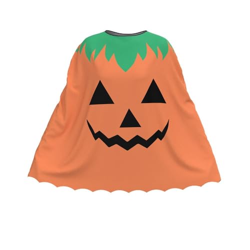 Capelet Mittelalter für Halloweenparty, Mittelalter Umhang Unisex, Lustiger Kürbis Orange Poncho Kürbisse mit Tasche Erwachsene Kürbis Kostüme Renaissance Capelet Karneval Verkleidung von Generic