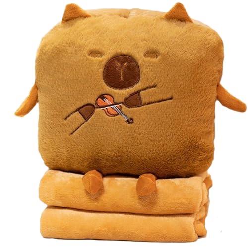 Capibara Kissen, Capibara Plüsch | Kuscheltier mit Kuscheldecke in Form eines Cartoon-Kissens | Lustiger Handwärmer mit umarmten Plüschtieren zum Lesen, Schlafir Capibara Kissen, Capibara Plüsch | Kuscheltier mit Kuscheldecke in Form eines Cartoon-Kissens | Lustiger Handwärmer mit umarmten Plüschtieren zum Lesen, Schlafir von Generic