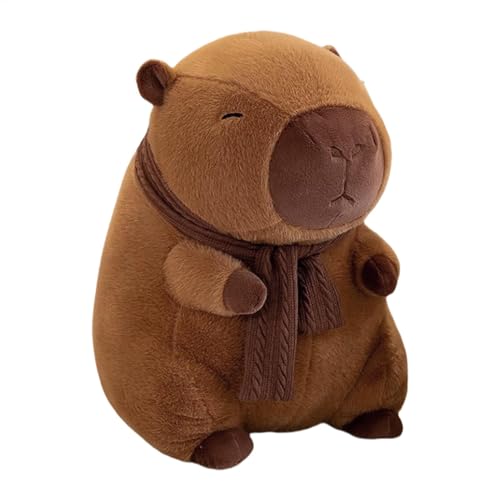 Capybara, Plüschtier Capybara – Cartoon Haus stickig, Figur aus Pekomplex, der kuschelige Seehecht fängt, aus weichem Plüsch mit Schal für den Geburtstag Capybara, Plüschtier Capybara – Cartoon Haus stickig, Figur aus Pekomplex, der kuschelige Seehecht fängt, aus weichem Plüsch mit Schal für den Geburtstag von Generic