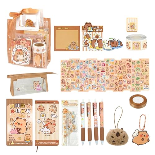 Capybara-Bleistifte und Haftnotizen Set – niedliches Capybara-Ornament | Schulzubehör für Schulnotizen, lustiger Rucksackanhänger, Schreibwarengeschenk zum Thema Capybara-Bleistifte und Haftnotizen Set – niedliches Capybara-Ornament | Schulzubehör für Schulnotizen, lustiger Rucksackanhänger, Schreibwarengeschenk zum Thema von Generic