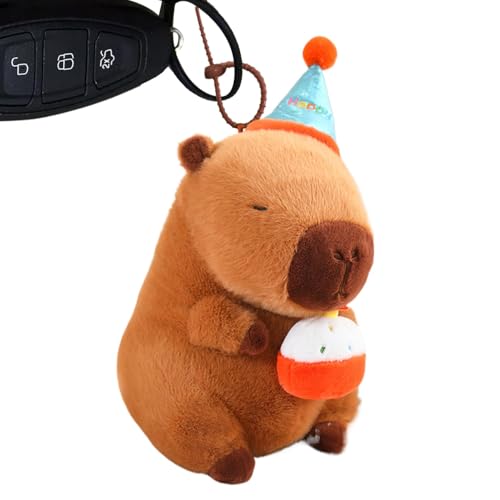 Capybara Plüsch-Schlüsselanhänger Spielzeug Capybara Plüsch Anhänger Spielzeug | Capybara Plüsch-Schlüsselanhänger Puppen Spielzeug - Capybara Schlüsselanhänger Dekoration Realistischer von Generic