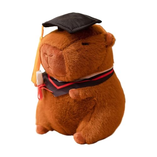 Capybara Plüsch - Tierschlafend umarmuung Kissen | Abschluss Capybara Puppe | Stofftiere | Capybara Plüschspielzeug | Weiches kuscheliges Kissen | Schwarze Abschlusskappe Capybara Puppe für Sofa, Schl von Generic