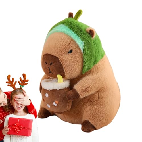 Capybara Plüschspielzeug, Capybara-Spielzeug – abnehmbare Kopfbedeckung, niedliches Plüschspielzeug Capybara und Mädchen, weiche Tiere von Generic