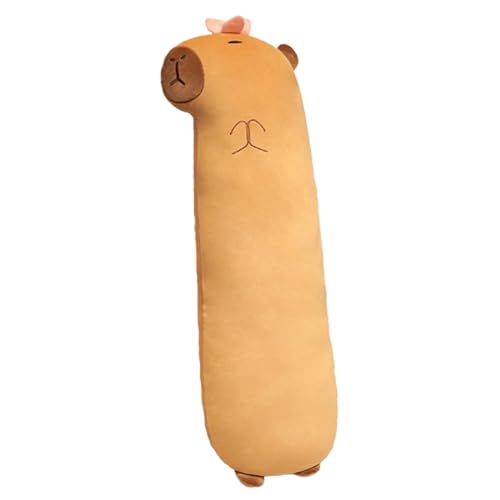 Capybara-Plüschspielzeug – flauschiges Material, Tierkissen, kuscheliges Spielzeug | Langes Körperkissen mit niedlichem Design, Körper für einen angenehmen Schlaf, Kuscheln von Generic