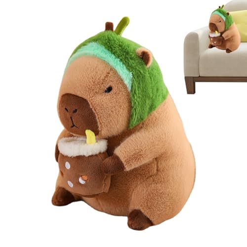 Capybara Plüschtier, niedliches Plüschtier Capybara | abnehmbare Kopfbedeckung, niedliches Plüschtier Capybara, Spielzeug für Erwachsene und Mädchen, weiche Tiere von Generic