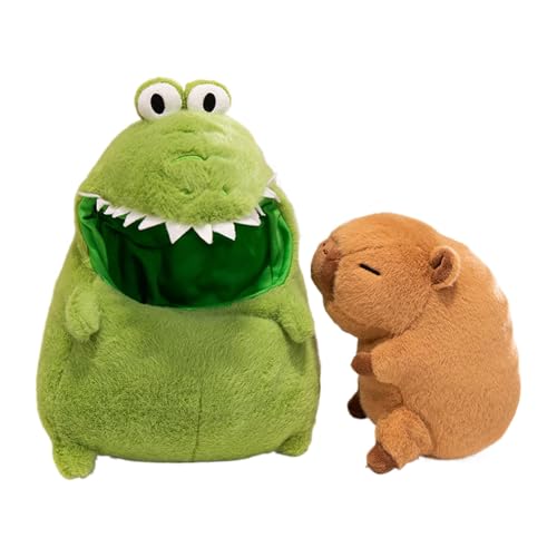 Capybara Plüschtier Capybara, Krokodil-Capybara-Kissen, abnehmbares Tier, verspielter Begleiter, Plüschspielzeug für Bett, Sofa, Wohnzimmer, Schlafzimmer von Generic