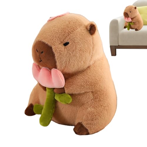 Capybara Plüschtier | Cute Capybara Plüschkissen für Tiere aus Plüsch | abnehmbare Capybara Kopfbedeckung, Plüschkissen für Erwachsene und Mädchen, weiches und kuscheliges Tierspielzeug von Generic