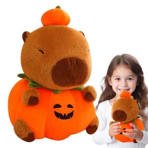 Capybara Plüschtier – Plüschtier aus Cartoons, niedliches Halloween-Plüschtier Capybara mit | Lustiges Plüschtier für Wohnzimmer, Schlafzimmer, Schlafsaal, weiches Capybara-Plüschtier von Generic