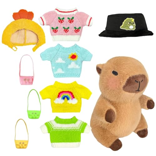 Capybara Plüschtier mit Kleidung, Capybara aus Plüsch mit Kleidung, verkleiden Sie sich die Plüschtiere Capybara – niedliche Plüschtiere Capybara für von Generic