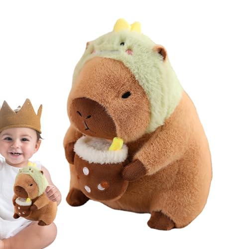 Capybara Plüschtier | niedliches Capybara-Plüschkissen für Plüschtiere | abnehmbare Kopfbedeckung, niedliches Plüschtier Capybara, Spielzeug für Erwachsene und Mädchen, weiche Tiere von Generic