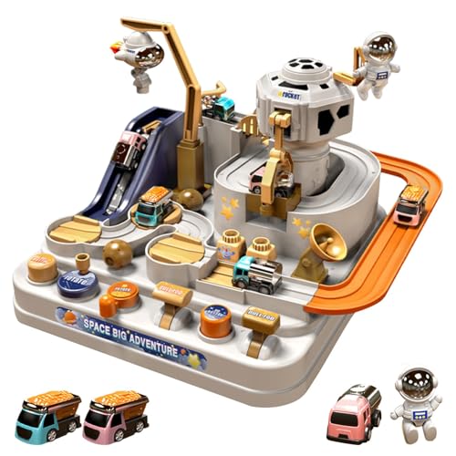 Car Rooms Adventure Toys, kreatives Spielzeug-Set für Rennstrecken, pädagogisches Puzzle für Kinder mit 3 Autos und Astronauten, Vorschulspielzeug für Kleinkinder, und Mädchen Car Rooms Adventure Toys, kreatives Spielzeug-Set für Rennstrecken, pädagogisches Puzzle für Kinder mit 3 Autos und Astronauten, Vorschulspielzeug für Kleinkinder, und Mädchen von Generic