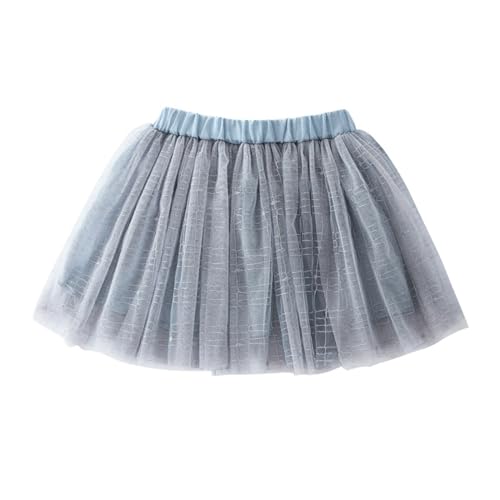Carnival Rock Mädchen Kostüm Mädchen Karneval Tutu-Rock besticktem Tüll mit Karierter, gestreifter Regenbogenblume für Mädchen von 1 bis 10 Jahren (Grey, 8-10 Years) von Generic