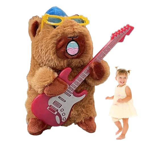 Carpincho - Elektrisches Tierkissen, kleines Tierkissen, niedliches Plüschspielzeug mit Gitarre für und Mädchen Carpincho - Elektrisches Tierkissen, kleines Tierkissen, niedliches Plüschspielzeug mit Gitarre für und Mädchen von Generic
