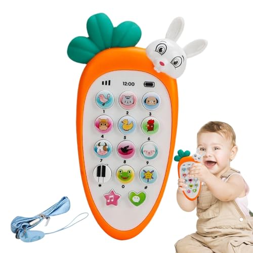 Carrot Baby Phone Toy - Musical Teething Cell Phone with Light-Up Buttons | Baby Toys for 6+ Months, Educational Pretend Play Toy for Girl Boy Gift, Sensory Sound Learning von Generic