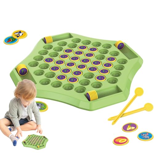 Cartoon Chess Puzzle Game - 58 Animal Matching Board mit bunten Figuren, Spaß Gehirnspielzeug | Tragbares Lernschachspiel, Lernfamilie für Kinder unterwegs, verwenden Sie Logik von Generic