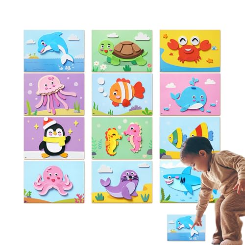 Cartoon Eva Sticker Toys – Kunstbedarf aus weichem Schaumstoff, kreative Spielaufkleber | Set mit Lernaufklebern zum Basteln mit lustigen Cartoon-Themen, interaktives Handwerk Cartoon Eva Sticker Toys – Kunstbedarf aus weichem Schaumstoff, kreative Spielaufkleber | Set mit Lernaufklebern zum Basteln mit lustigen Cartoon-Themen, interaktives Handwerk von Generic