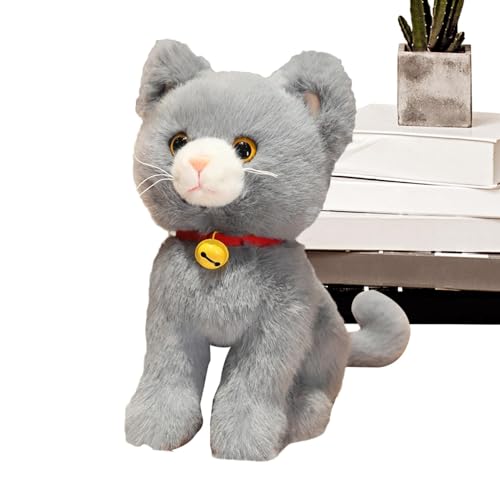 Cartoon Stoffkatze, Katzenplüschpuppen, Niedliche realistische Plüschkatze mit Aussehen, Plüschtier-Kissenspielzeug für Männer, Frauen, Kinder, Familie, Freunde, Kollegen27 cm Simulation Katze Plüsch von Generic