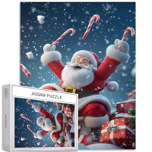 Cartoon-Weihnachtsmann-Puzzle, 1000-teiliges Puzzle für Erwachsene, stapelbare Szenen-Kunst-Puzzle, bunte DIY-Puzzles für Heimdekoration, Geschenke, Familienpuzzle, perfekt für Spielabende, 50 x 70 cm Cartoon-Weihnachtsmann-Puzzle, 1000-teiliges Puzzle für Erwachsene, stapelbare Szenen-Kunst-Puzzle, bunte DIY-Puzzles für Heimdekoration, Geschenke, Familienpuzzle, perfekt für Spielabende, 50 x 70 cm von Generic