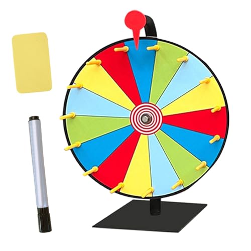 Casino-Gewinnrad – Farb-Gewinnrad-Spinner mit 15 Fächern, 24-Zoll-Gewinnrad | Drehteller-Rad-Spinner, farbiges Glücksrad, Tisch-Roulette-Spinner mit Marker und Radiergummi für Glücksspiel von Generic