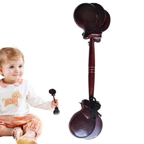 Castanets Percussion, Castanets Hand Percussion | Rosewood Hand Castanets Percussion Instrumente mit String - Traditionelle musikalische Klapper tragbare Lehrhilfen für Erwachsene von Generic