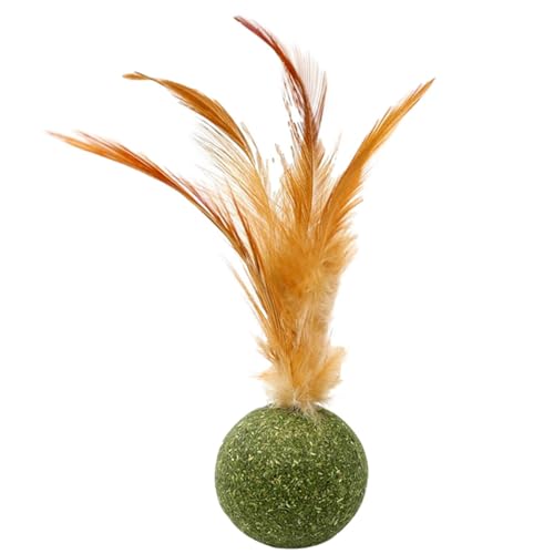 Cat Balls-Katzen Katzen, Toard Cleaning Toys | Essbarer Katzenball mit Minze, Spielball für Katzen mit Federn, Geli zur Zahnpflege für Kätzchen im Spiel oder in der Ruhe von Generic