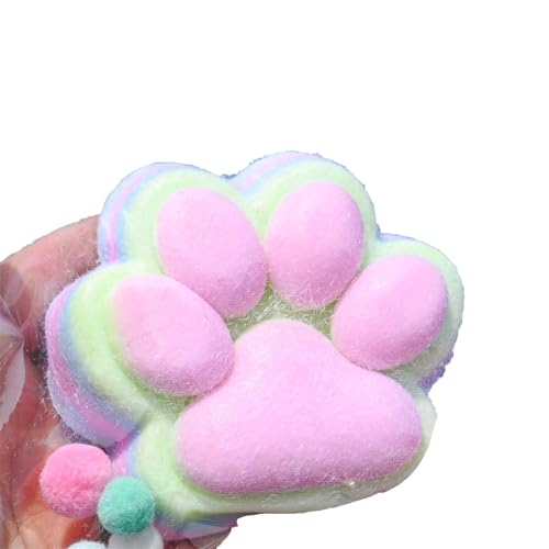 Cat Paw Squishy Toy, Katzenpfoten Squishy, Katze Pfote Squeeze Spielzeug Für Stress Linderung, Stressball, Fidget Spielzeug Für Kinder Teenager Erwachsene Home Office Entspannung (A) von Generic