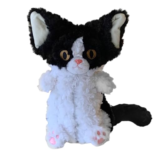Cat Pencil Tasche, Kitten Bleistiftkasten - Multifunktions-Federmäppchen aus Plüsch | Bleistiftbeutel, multifunktionale Stifttasche, Aufbewahrung von niedlichen Katzenstift-Etui, black von Generic
