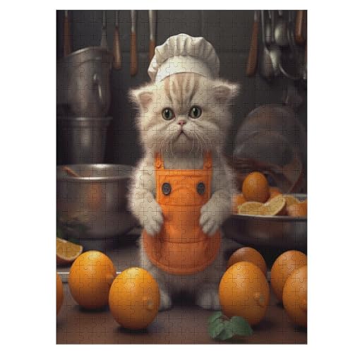 Cat with Cake Puzzle 500 - Erwachsenenpuzzle Mit - Geschicklichkeitsspiel Für Die Ganze Familie - Ideal Als Holzpuzzle von Generic