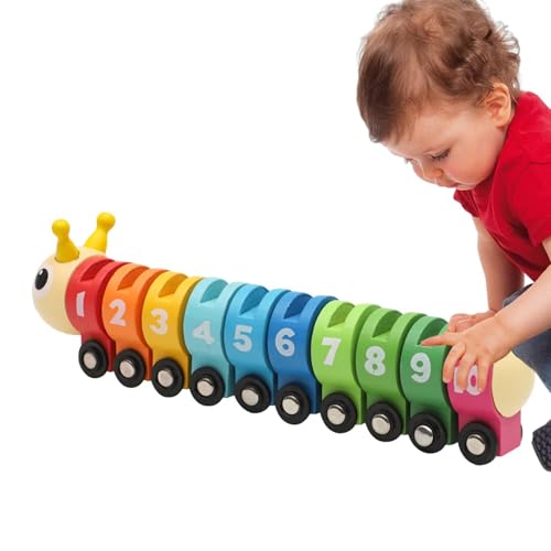 Caterpillar Zählspielzeug, Entwicklung von mathematischem Spielzeug, kognitive Lernspielzeug, Farberkennung des Spiels, bunte Räder für die Bildung von Generic