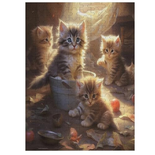 Cats Puzzle 200 - Erwachsenenpuzzle Mit - Geschicklichkeitsspiel Für Die Ganze Familie - Ideal Als Holzpuzzle von Generic