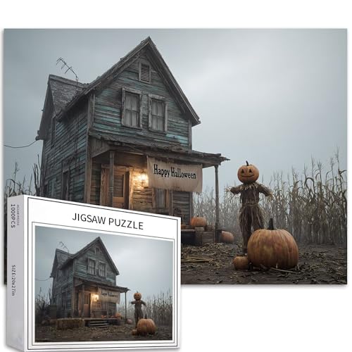 Centennial Holzhaus, 1000-teiliges Puzzle für Erwachsene, Kürbis-Vogelscheuche, Kunst-Puzzle, herausfordernde Familienaktivitäten, buntes Bastelpuzzle für Heimdekoration, Geschenke, 68 x 50 cm Centennial Holzhaus, 1000-teiliges Puzzle für Erwachsene, Kürbis-Vogelscheuche, Kunst-Puzzle, herausfordernde Familienaktivitäten, buntes Bastelpuzzle für Heimdekoration, Geschenke, 68 x 50 cm von Generic