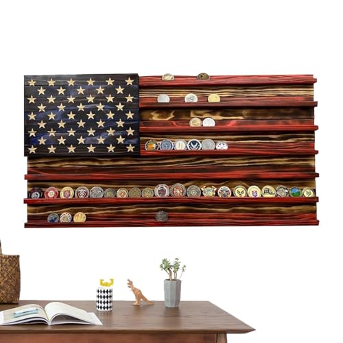 Challenge-Münzendisplay Mit Amerikanischem Flaggen-Design – Holzständer Für Sammlermünzen | Robuster Und Dekorativer Halter Für Schreibtisch Oder, Perfekt Für Militärmünzen Und Veteranen-Erinner Challenge-Münzendisplay Mit Amerikanischem Flaggen-Design – Holzständer Für Sammlermünzen | Robuster Und Dekorativer Halter Für Schreibtisch Oder, Perfekt Für Militärmünzen Und Veteranen-Erinner von Generic