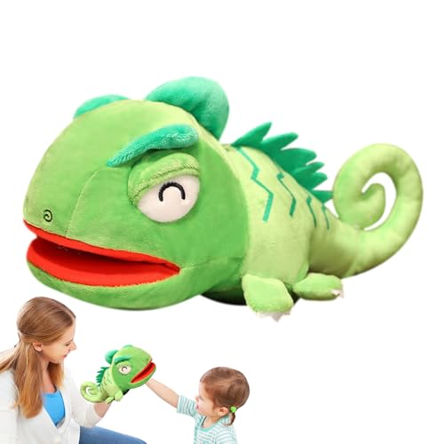 Chamäleon-Tier – Niedlicher Plüsch, superweiche Handpuppe | Faltbarer Eidechsenschal mit beweglichem Mund, interaktive Handpuppe für Kinder, Mädchen, , Kleinkinder, Chamäleon-Tier – Niedlicher Plüsch, superweiche Handpuppe | Faltbarer Eidechsenschal mit beweglichem Mund, interaktive Handpuppe für Kinder, Mädchen, , Kleinkinder, von Generic