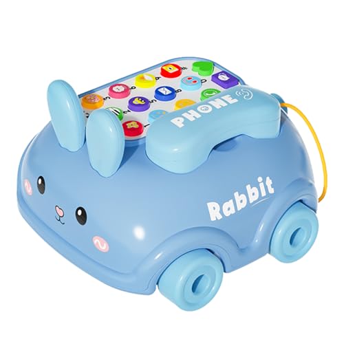 Chatter-Telefonspielzeug - Interaktives Babytelefon, Lernspiel mit Rädern | Hoppelhase Design, Erzählerisches Klangspiel Feature, Farbenfrohes Spielgerät Frühe Entwicklung, Lauftraining von Generic